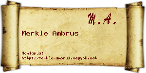 Merkle Ambrus névjegykártya